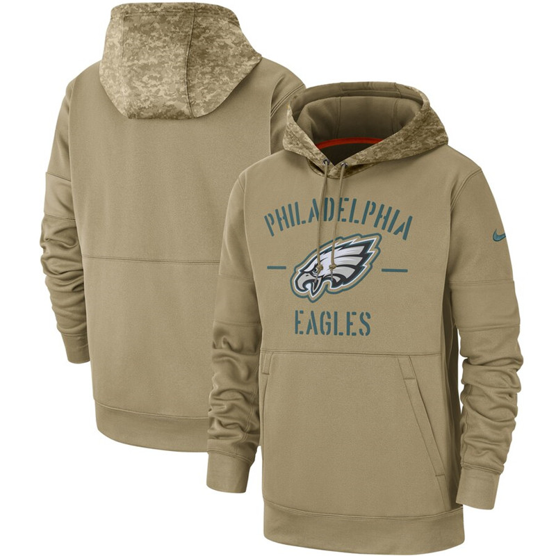 Philadelphia Eagles 2019 Salute To Service Sideline Therma Pullover Hoodie