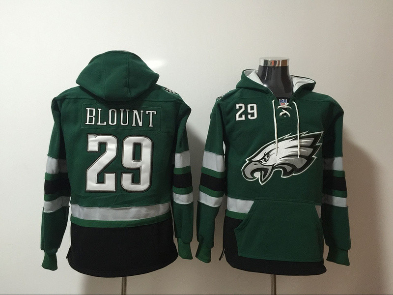 Philadelphia Eagles 29 LeGarrette Blount Green All Stitched Hooded Sweatshirt