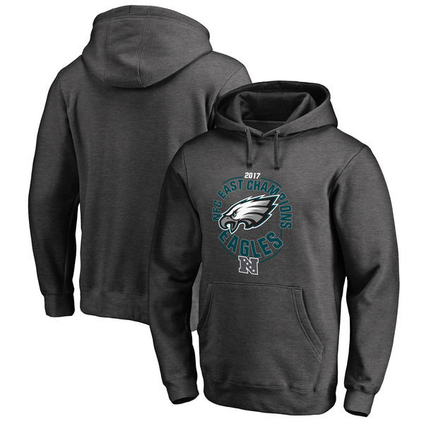 Philadelphia Eagles NFL Pro Line by Fanatics Branded 2017 NFC East Division Champions Pullover Hoodie Heather Charcoal