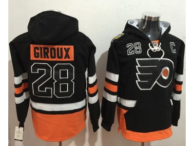 Philadelphia Flyers 28 Claude Giroux Black Name Number Pullover NHL Hoodie