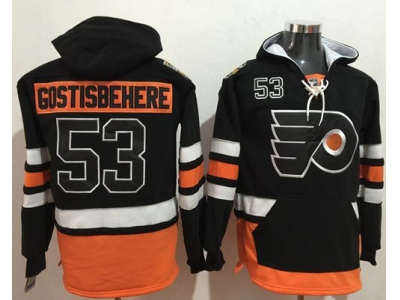 Philadelphia Flyers 53 Shayne Gostisbehere Black Name Number Pullover NHL Hoodie