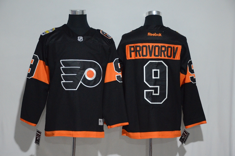 Philadelphia Flyers 9 Ivan Provorov Black 2017 Stadium Series Stitched NHL Jersey