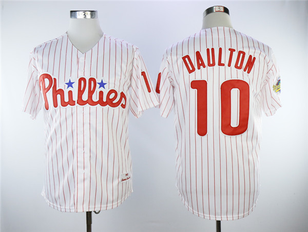 Phillies 10 Darren Daulton White 1993 Cooperstown Collection Jersey