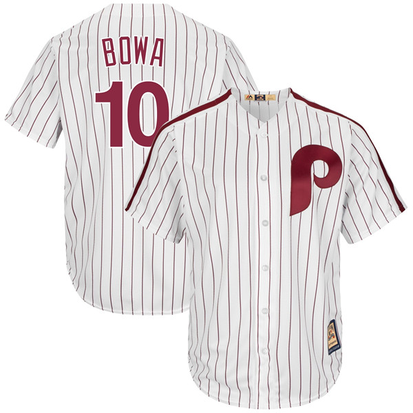 Phillies 10 Larry Bowa White Cooperstown Collection Cool Base Jersey