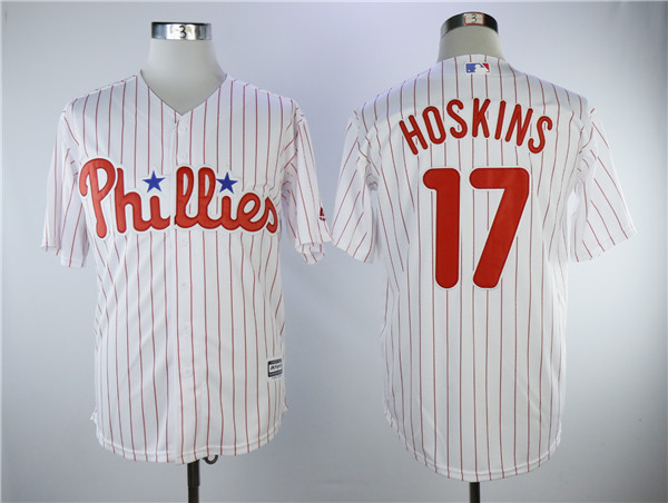 Phillies 17 Rhys Hoskins White Cool Base Jersey