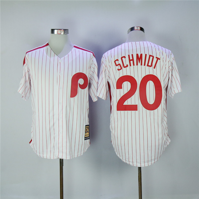 Phillies 20 Mike Schmidt White Cooperstown Collection Cool Base Jersey