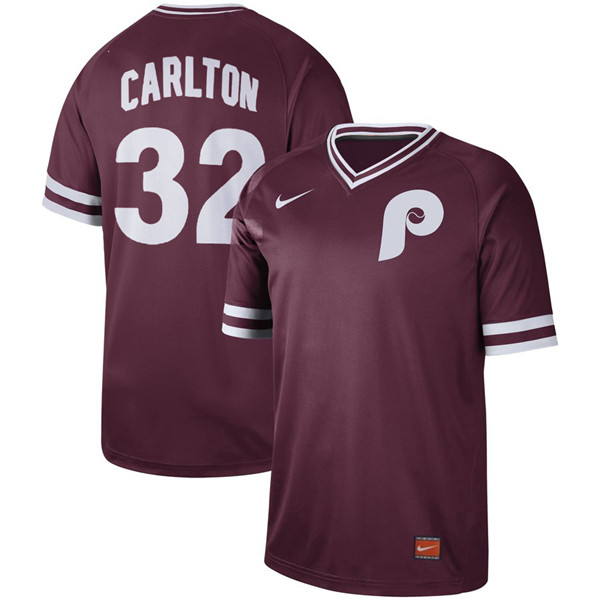 Phillies 32 Steve Carlton Red Throwback Jersey