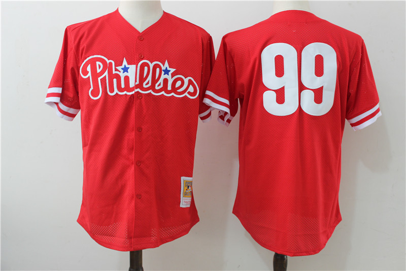 Phillies 99 Mitch Williams Red Cooperstown Collection Jersey