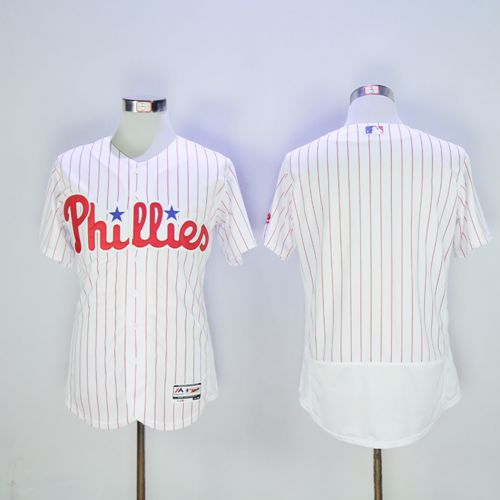 Phillies Blank White(Red Strip) Flexbase Authentic Collection Stitched MLB Jersey