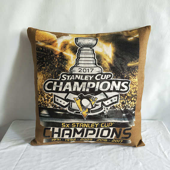 Pittsburgh Penguins 2017 Stanley Cup Champions Hockey Pillow