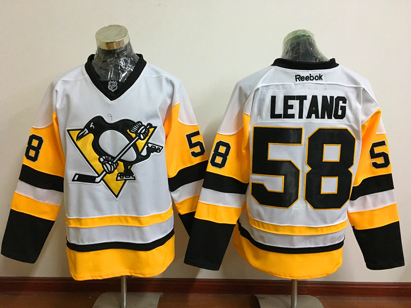 Pittsburgh Penguins 58 Kris Letang White New Away Stitched NHL Jersey