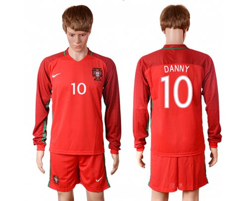 Portugal 10 Danny Home Long Sleeves Soccer Country Jersey
