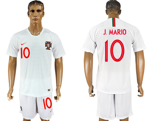 Portugal 10 J. MARIO Away 2018 FIFA World Cup Soccer Jersey