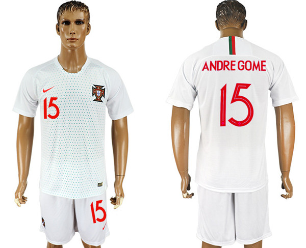 Portugal 15 ANDRE GOME Away 2018 FIFA World Cup Soccer Jersey