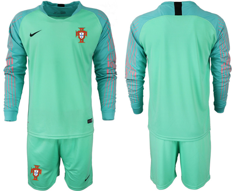 Portugal 2018 FIFA World Cup Green Goalkeeper Long Sleeve Soccer Jersey