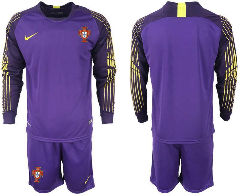 Portugal 2018 FIFA World Cup Violet Goalkeeper Long Sleeve Soccer Jersey