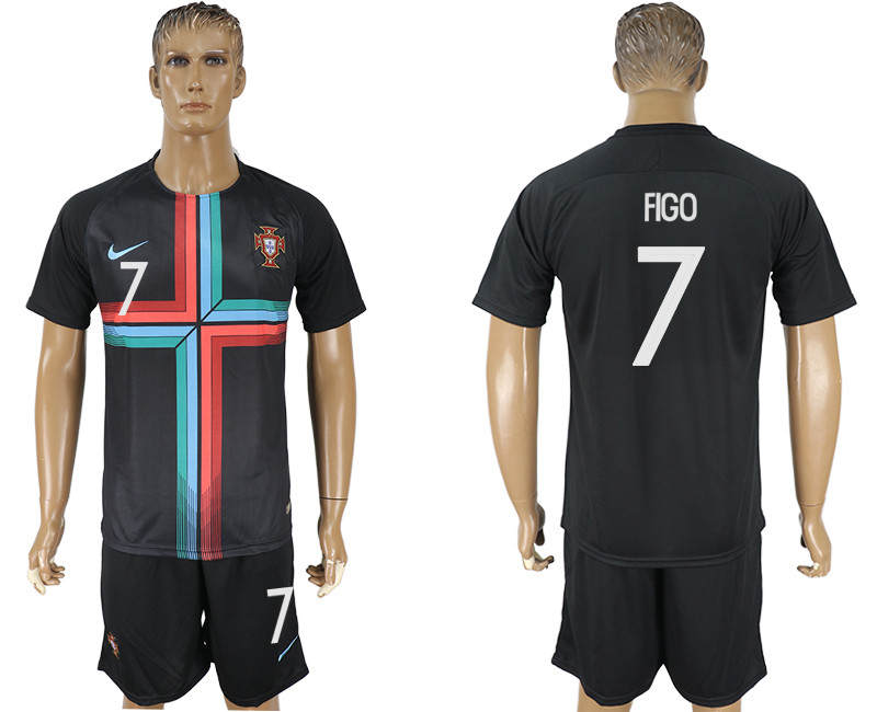 Portugal 7 FIGO Black Training 2018 FIFA World Cup Soccer Jersey