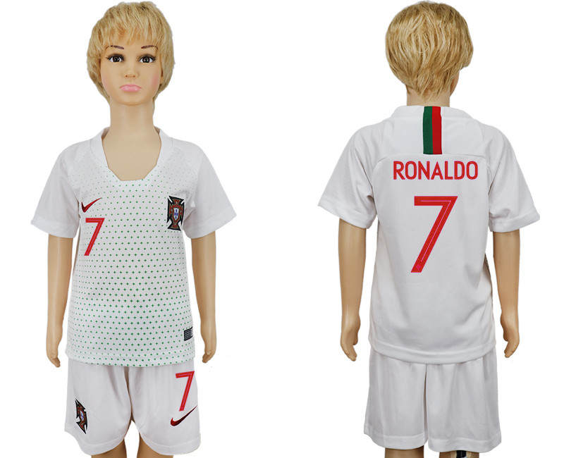 Portugal 7 RONALDO Away Youth 2018 FIFA World Cup Soccer Jersey