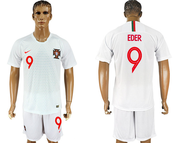 Portugal 9 EDER Away 2018 FIFA World Cup Soccer Jersey