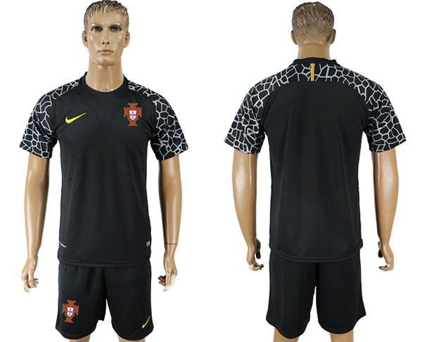 Portugal Black Goalkeeper 2018 FIFA World Cup Soccer Jersey