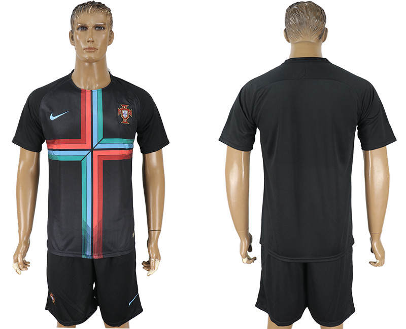 Portugal Black Training 2018 FIFA World Cup Soccer Jersey