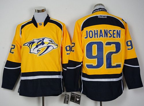 Predators 92 Ryan Johansen Yellow Home Stitched NHL Jersey