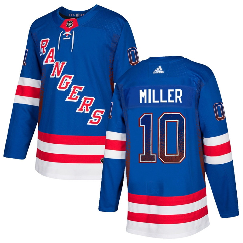 Rangers 10 J.T. Miller Blue Drift Fashion  Jersey