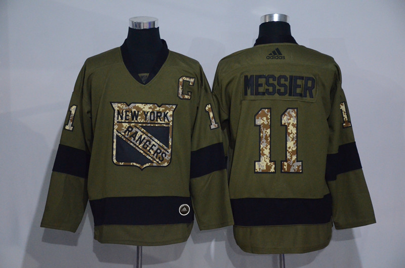 Rangers 11 Mark Messier Olive Adidas Jersey