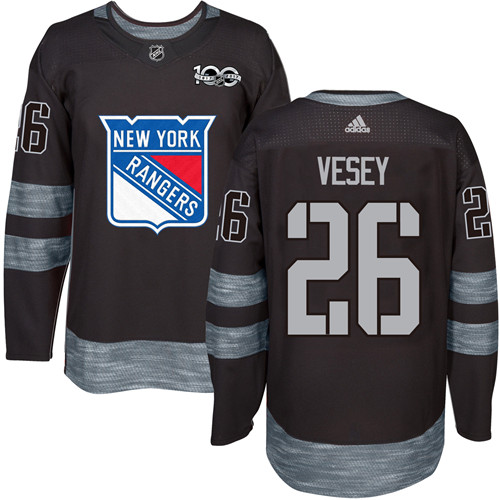 Rangers 26 Jimmy Vesey Black 1917 2017 100th Anniversary Stitched NHL Jersey