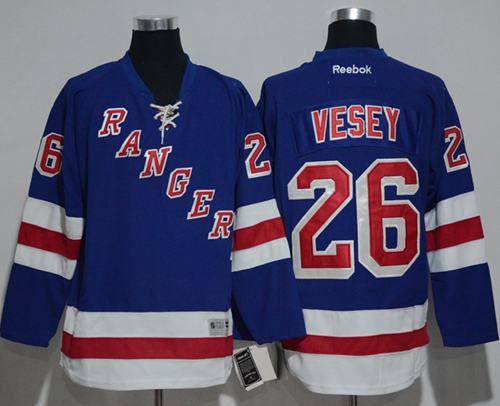Rangers 26 Jimmy Vesey Blue Home Stitched NHL Jersey