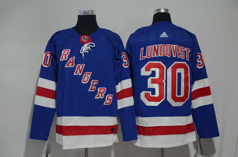 Rangers 30 Henrik Lundqvist Blue  Jersey
