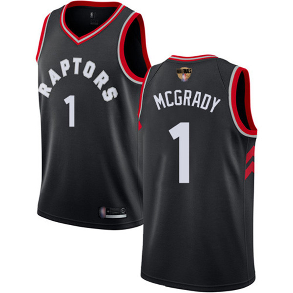 Raptors #1 Tracy Mcgrady Black 2019 Finals Bound Basketball Swingman Statement Edition Jersey
