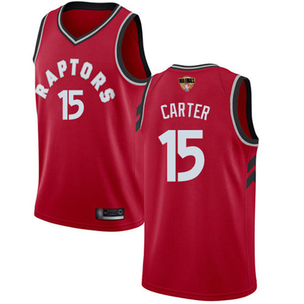 Raptors #15 Vince Carter Red 2019 Finals Bound Basketball Swingman Icon Edition Jersey