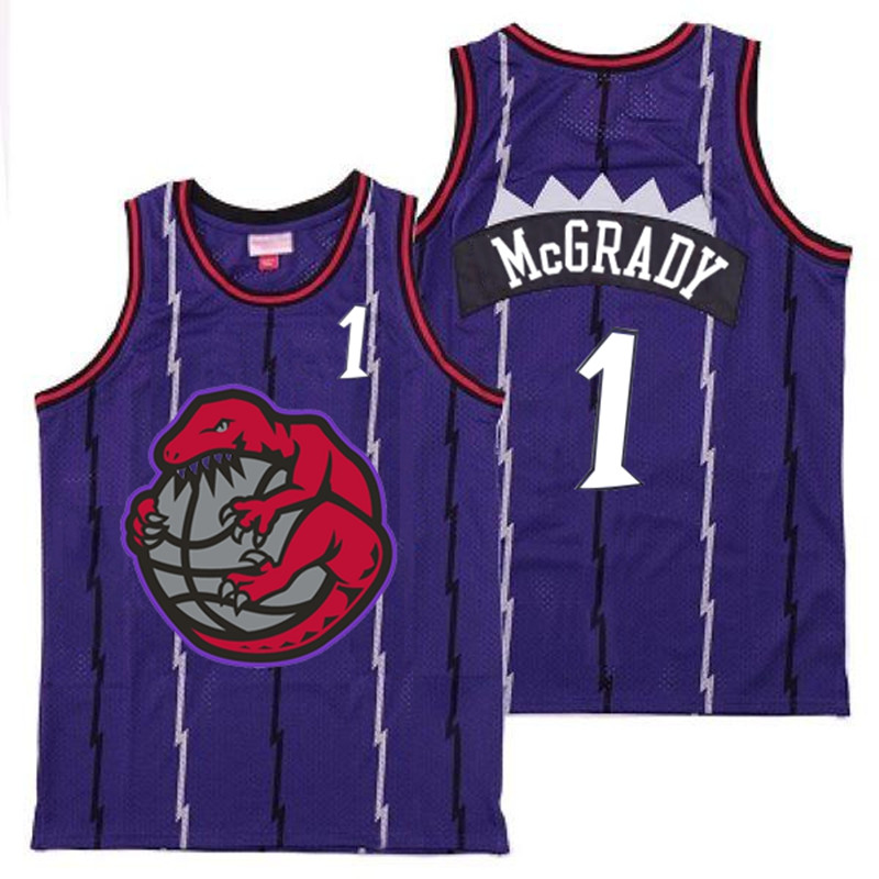 Raptors 1 Tracy McGrady Purple Retro Jerseys