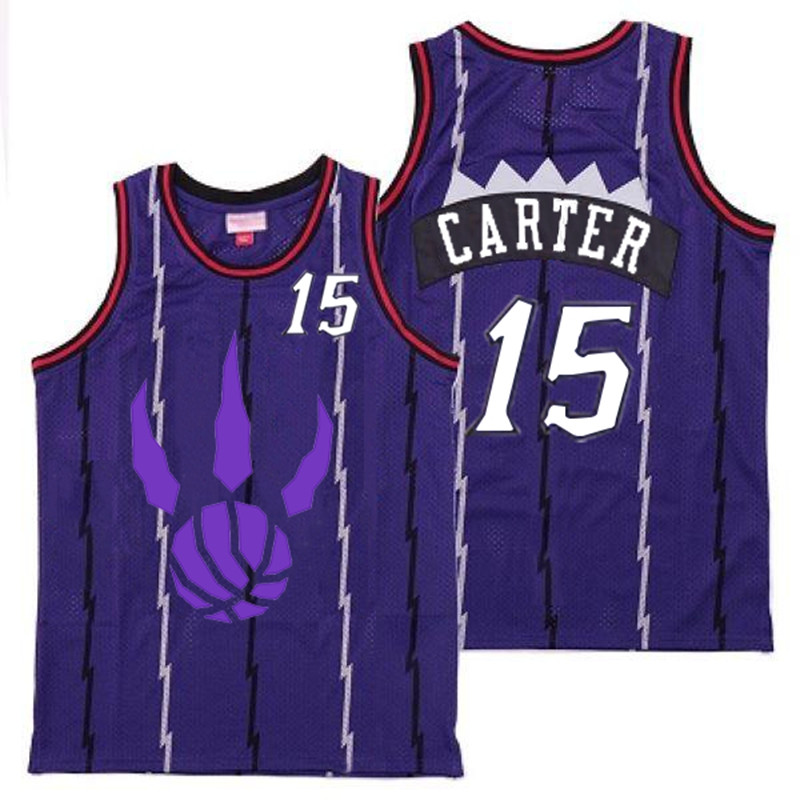 Raptors 15 Vince Carter Purple Logo Retro Jersey