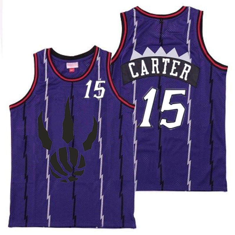 Raptors 15 Vince Carter Purple Throwback Jersey