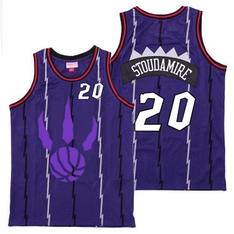 Raptors 20 Damon Stoudamire Purple Logo Retro Jersey