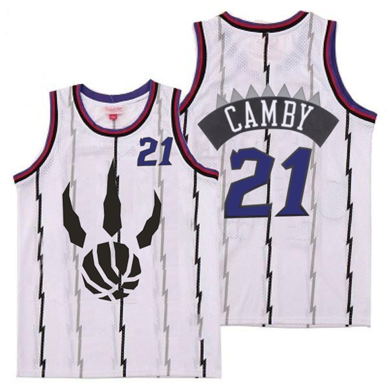 Raptors 21 Marcus Camby White Throwback Jersey