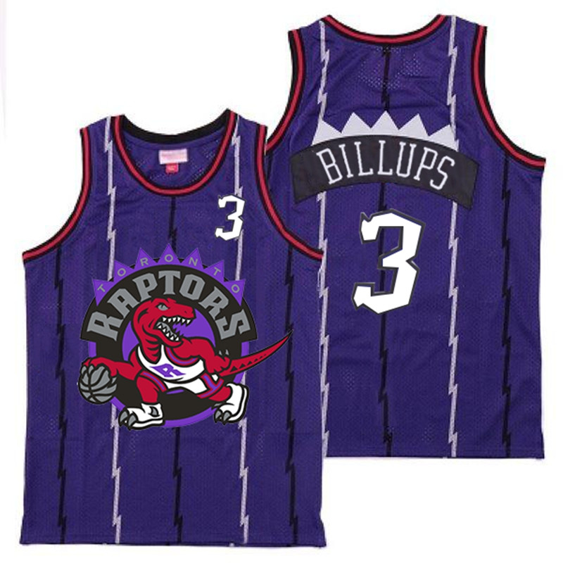 Raptors 3 Chauncey Billups Purple Big Logo Retro Jersey