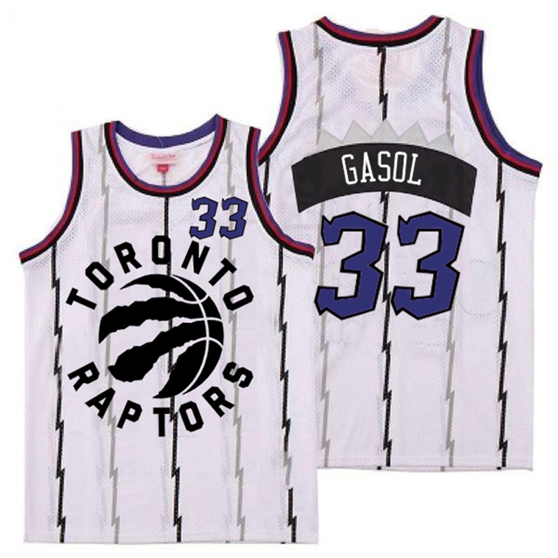 Raptors 33 Marc Gasol White Retro Jersey