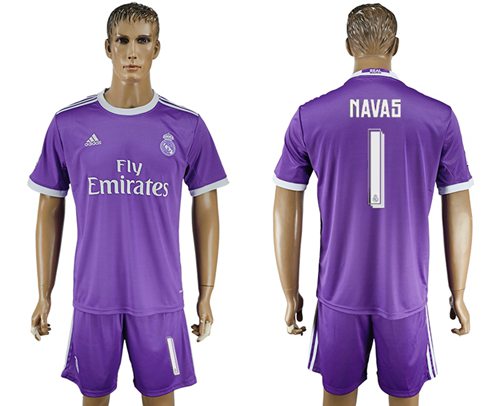 Real Madrid 1 Navas Away Soccer Club Jersey