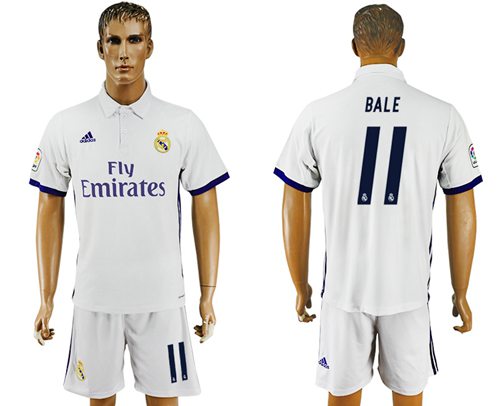 Real Madrid 11 Bale White Home Soccer Club Jersey