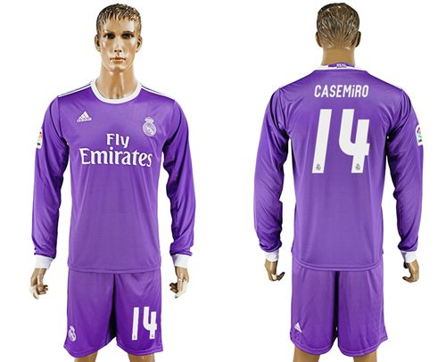 Real Madrid 14 Casemiro Away Long Sleeves Soccer Club Jersey