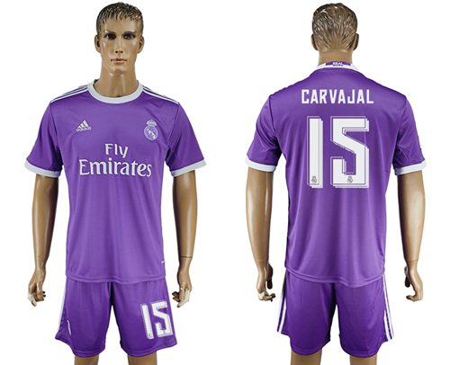 Real Madrid 15 Carvajal Away Soccer Club Jersey