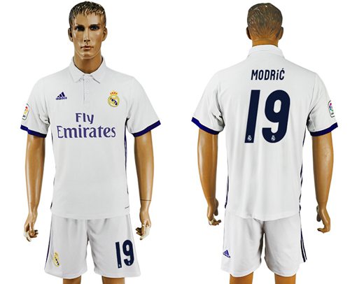 Real Madrid 19 Modric White Home Soccer Club Jersey