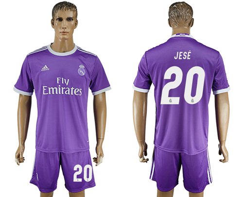 Real Madrid 20 Jese Away Soccer Club Jersey
