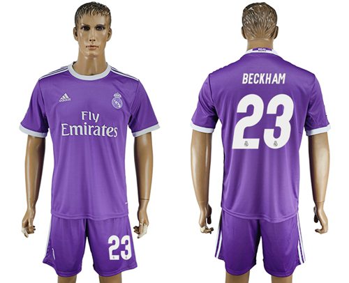 Real Madrid 23 Beckham Away Soccer Club Jersey