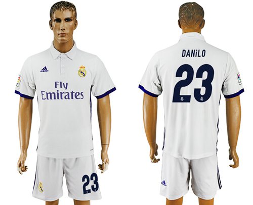 Real Madrid 23 Danilo White Home Soccer Club Jersey
