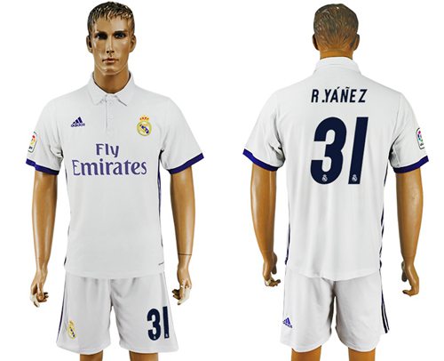 Real Madrid 31 RYanez White Home Soccer Club Jersey
