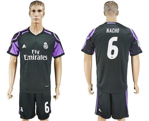 Real Madrid 6 Nacho Sec Away Soccer Club Jersey